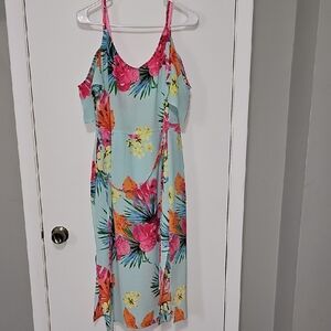 Premier Blue and Pink Sleeveless Maxi Sundress